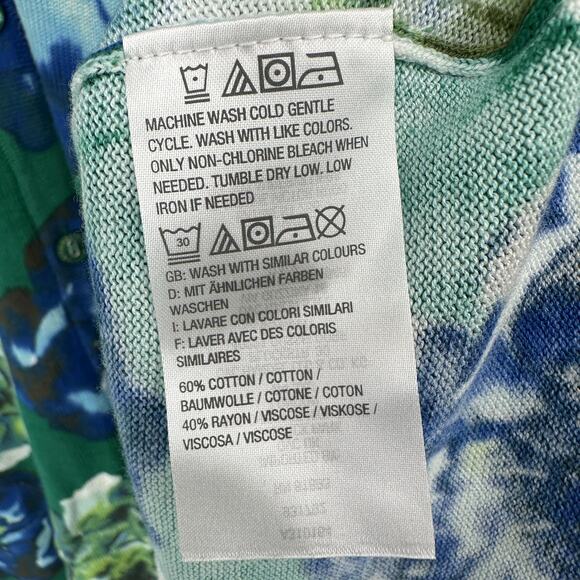 Isaac Mizrahi Live Cardigan Womens 3X Green Blue Floral V Neck Button 3/4 Sleeve - Picture 7 of 10